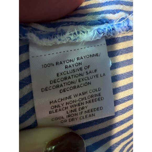 Loft Striped layered cuff tassel top Size M - Picture 6 of 7